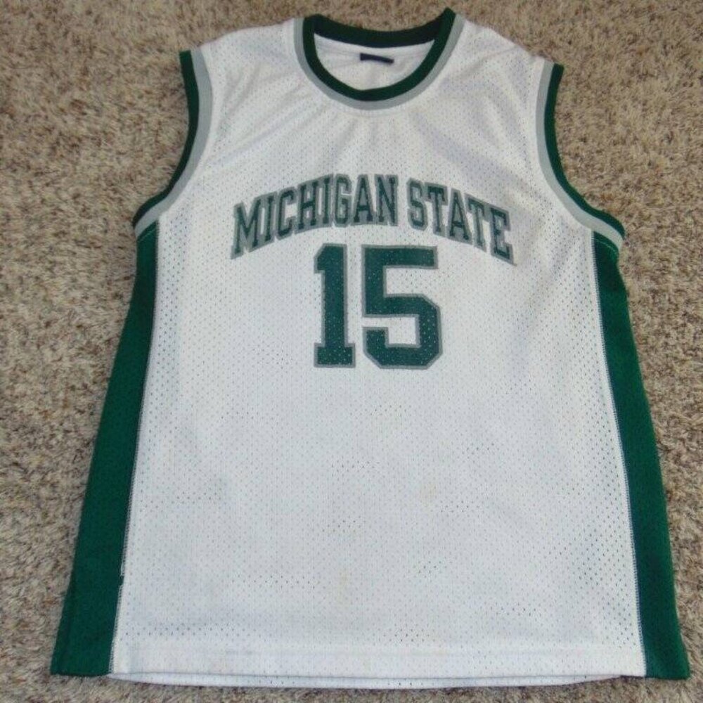Michigan State Spartans Tank Top XL Mesh Jersey Pro Edge NCAA White #15 Cooper